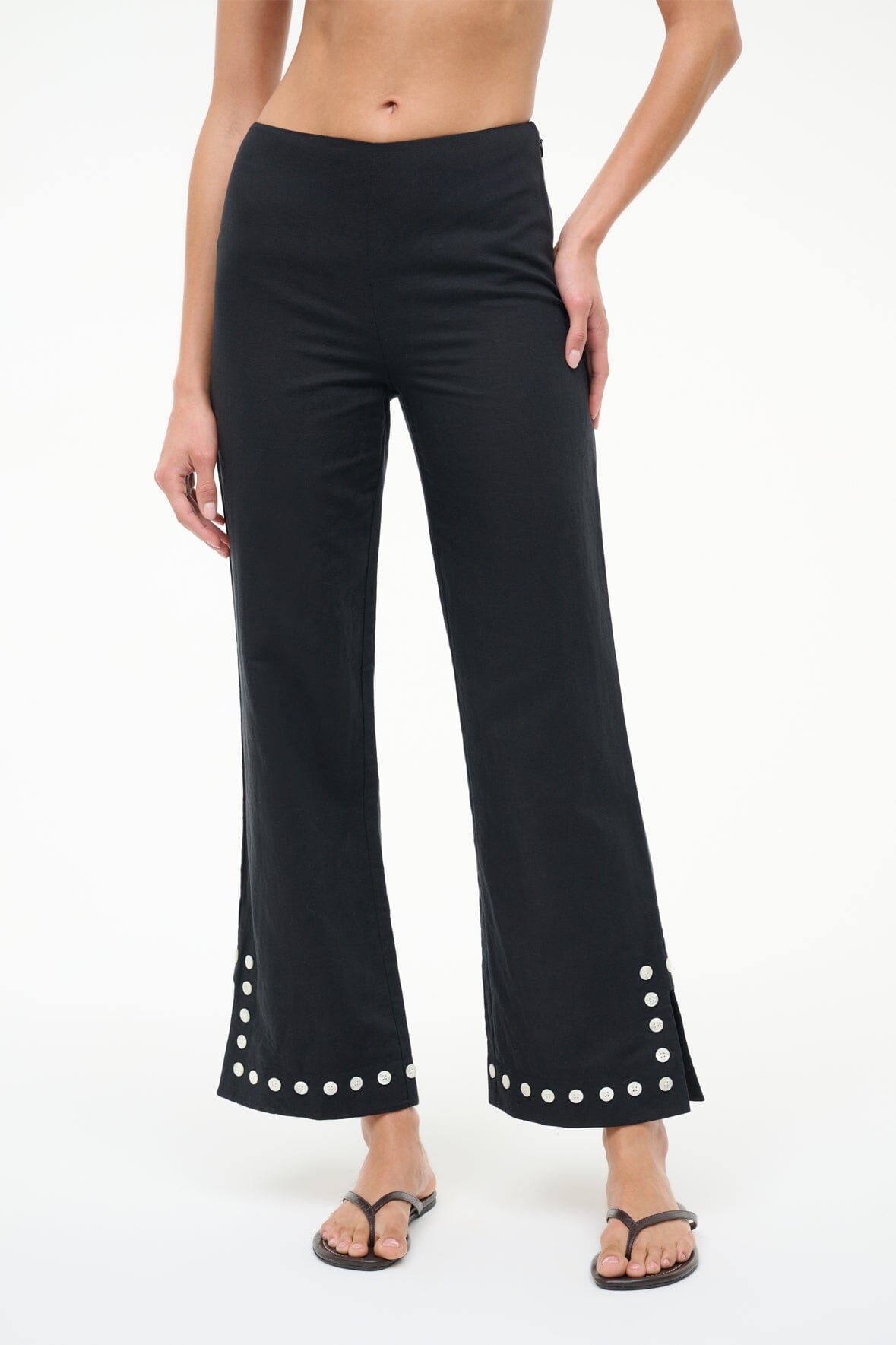 STAUD | Piha Linen Pant Black