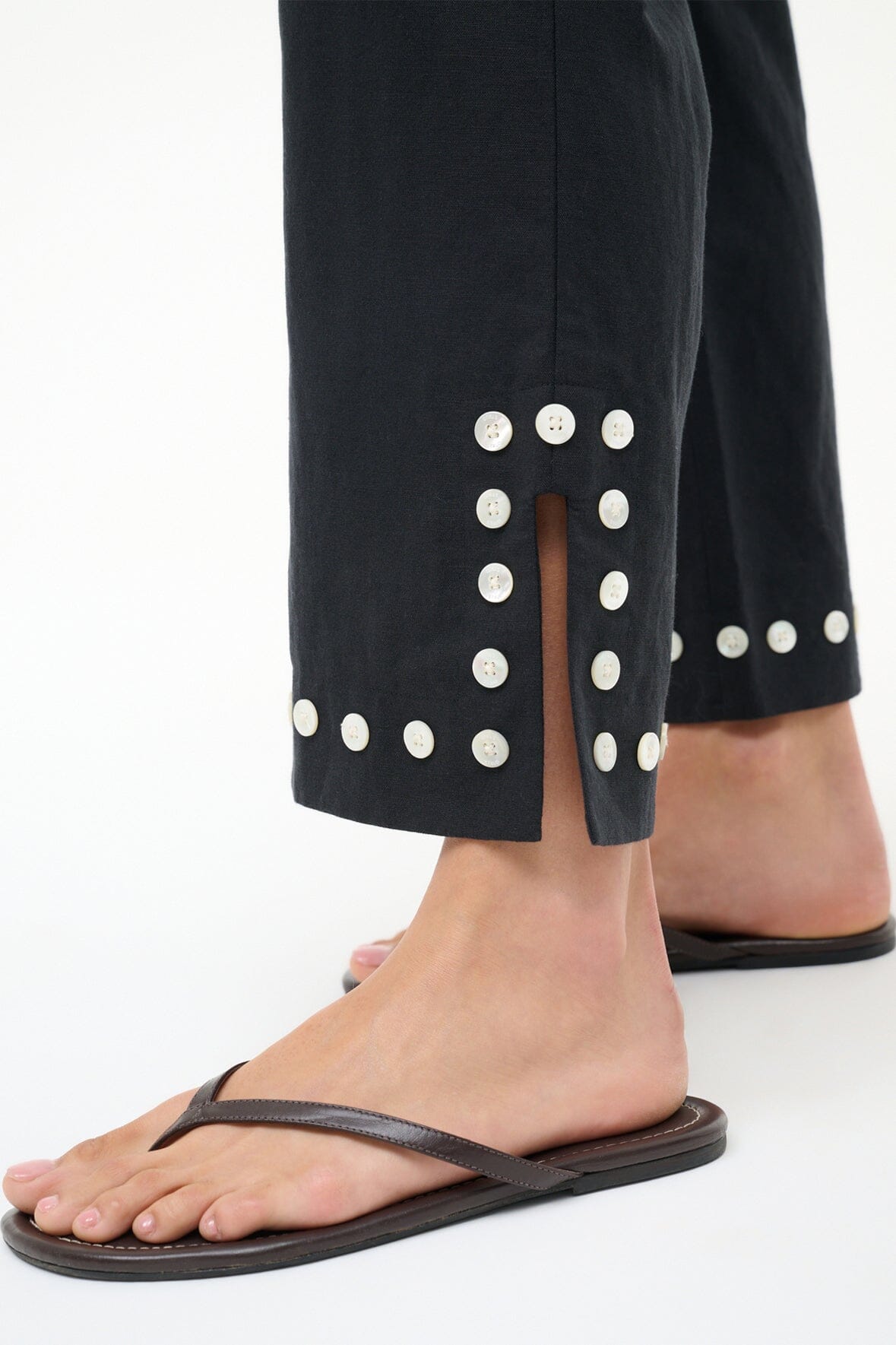 STAUD | Piha Linen Pant Black