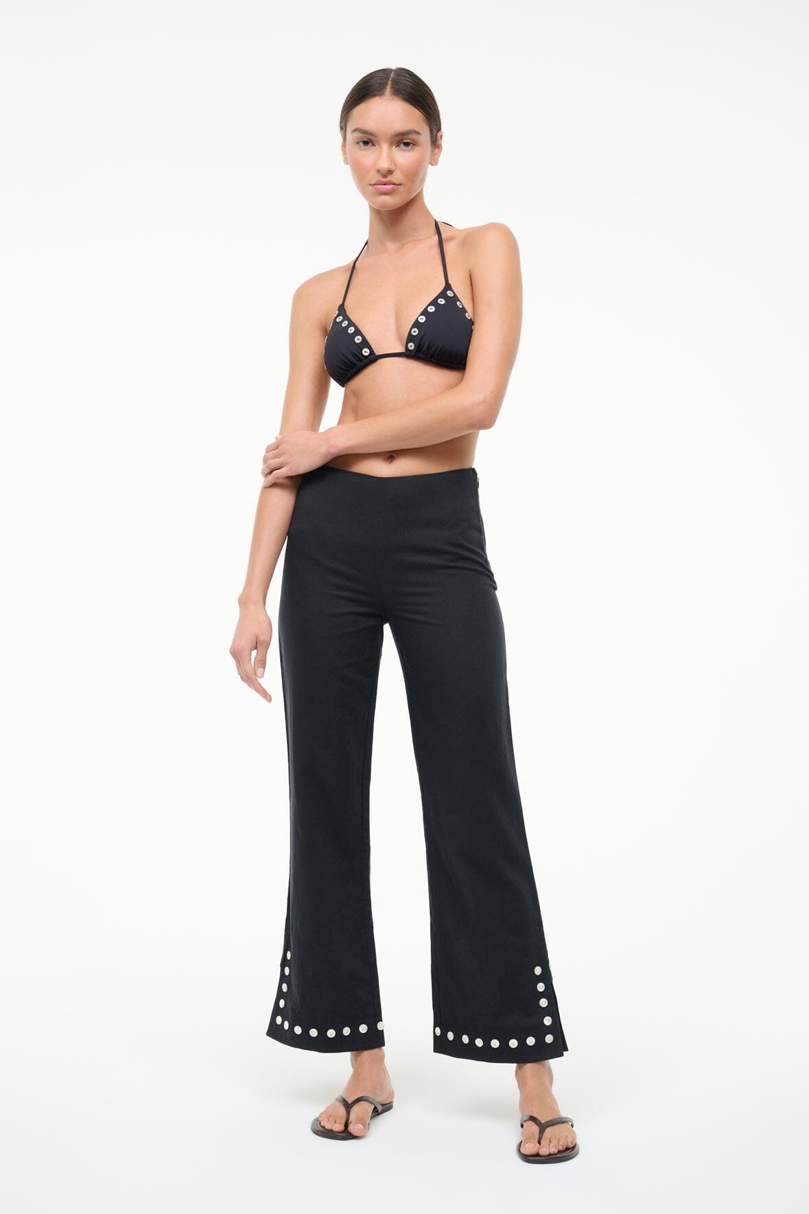 STAUD | Piha Linen Pant Black