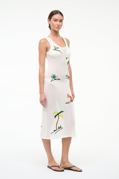 STAUD | Luma Dress Riviera Ivory