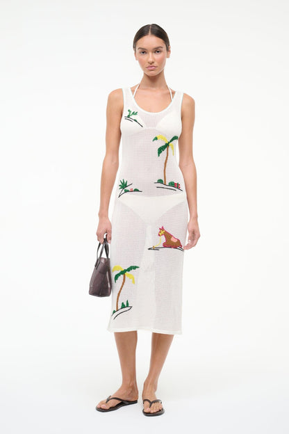 STAUD | Luma Dress Riviera Ivory