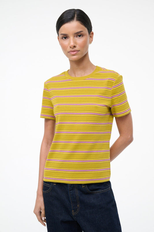 STAUD | Weekend Crew Tee Spectrum Stripe