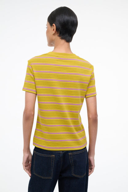 STAUD | Weekend Crew Tee Spectrum Stripe