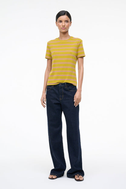 STAUD | Weekend Crew Tee Spectrum Stripe