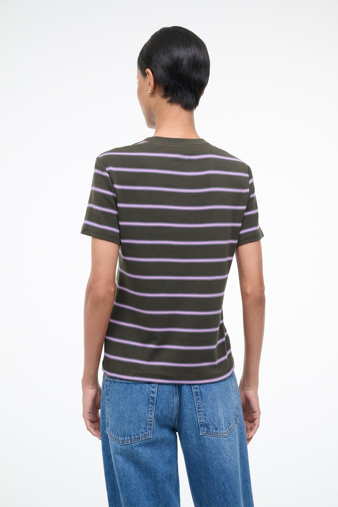 STAUD | Weekend Crew Tee Pine Stripe