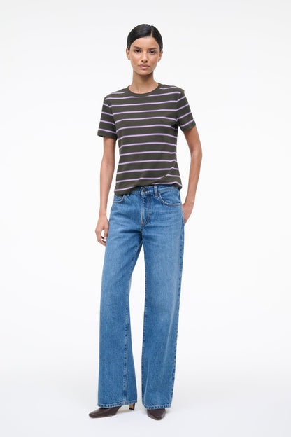 STAUD | Weekend Crew Tee Pine Stripe