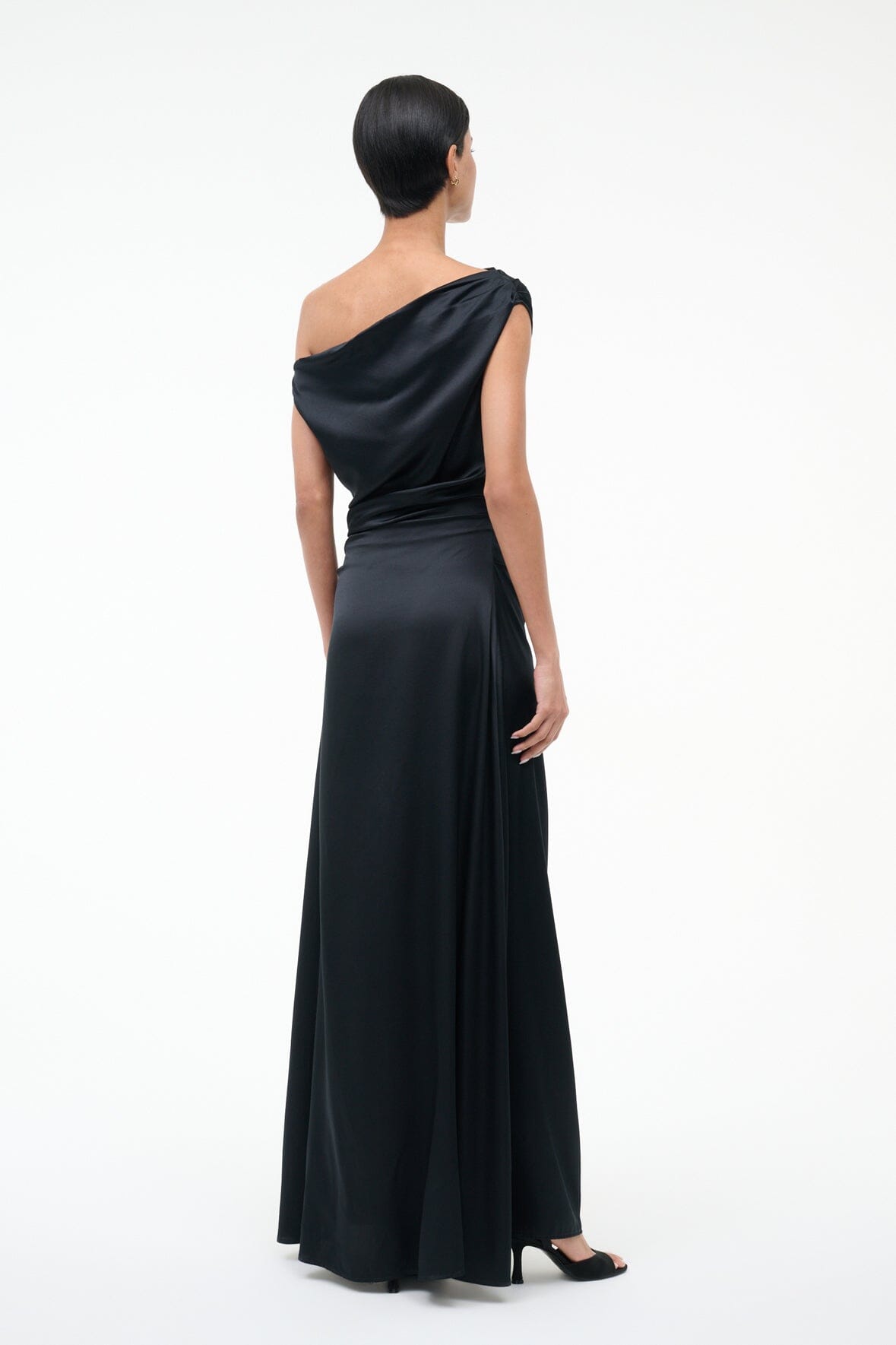 STAUD | Maxi Phare Silk Dress Black