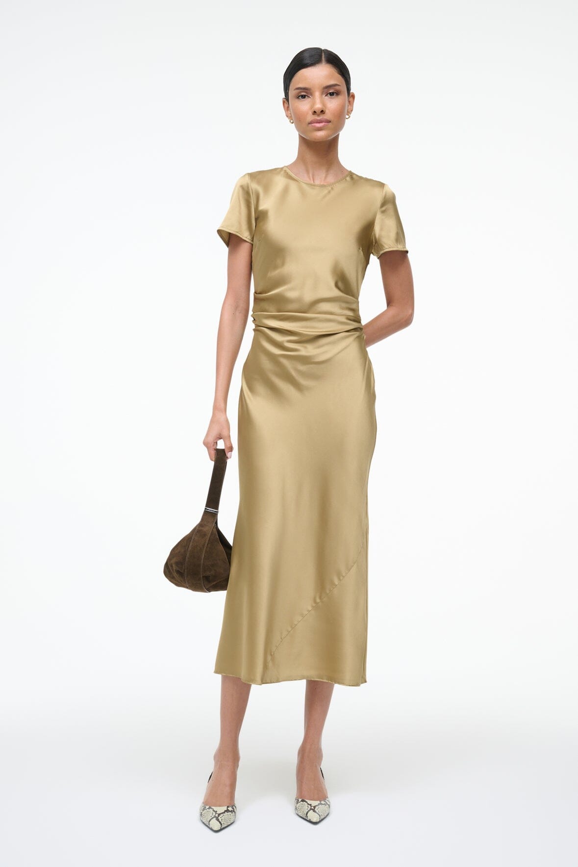 STAUD | Marcel Silk Dress Antique