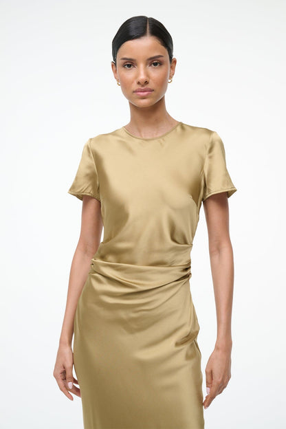 STAUD | Marcel Silk Dress Antique