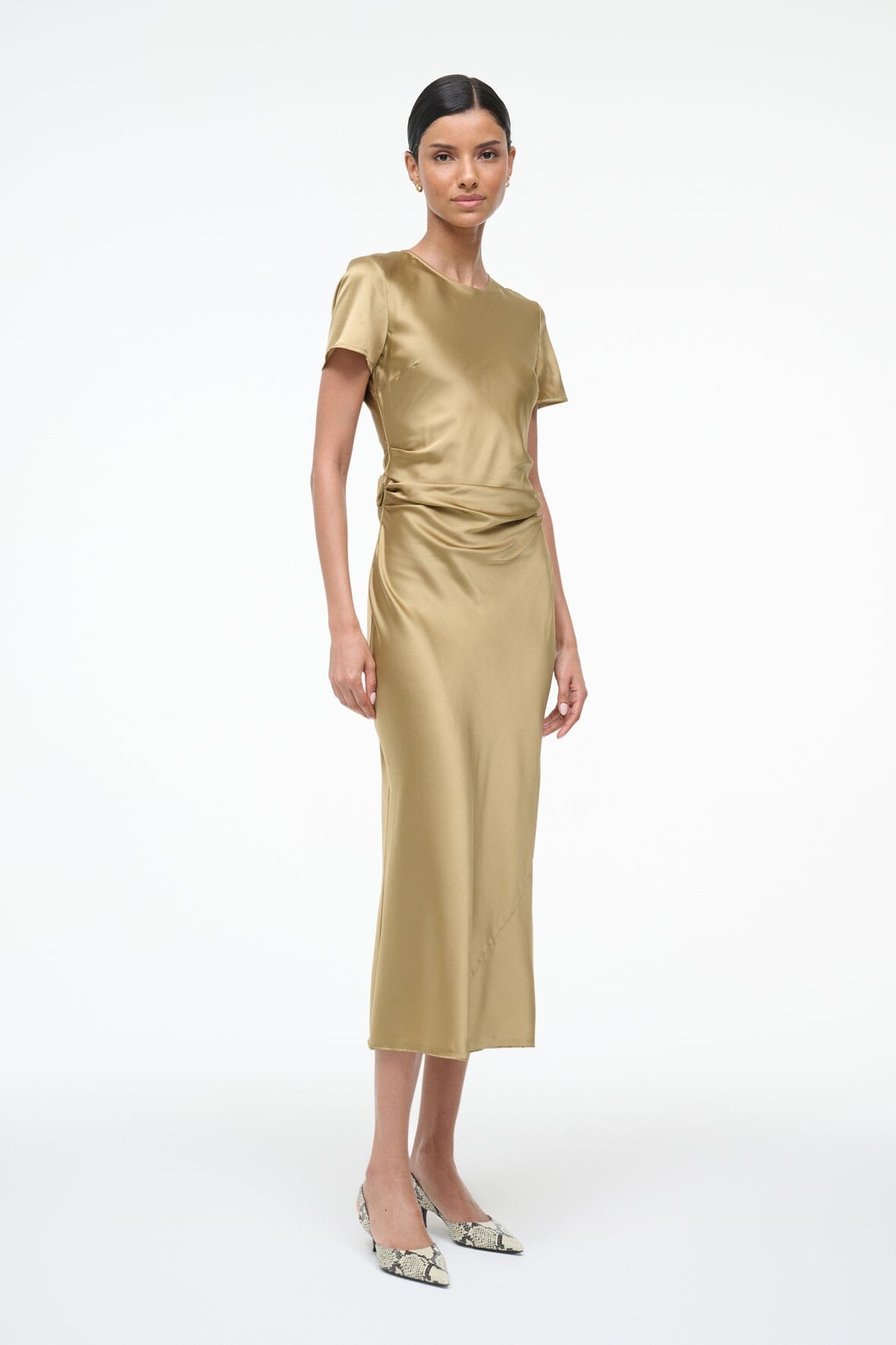 STAUD | Marcel Silk Dress Antique