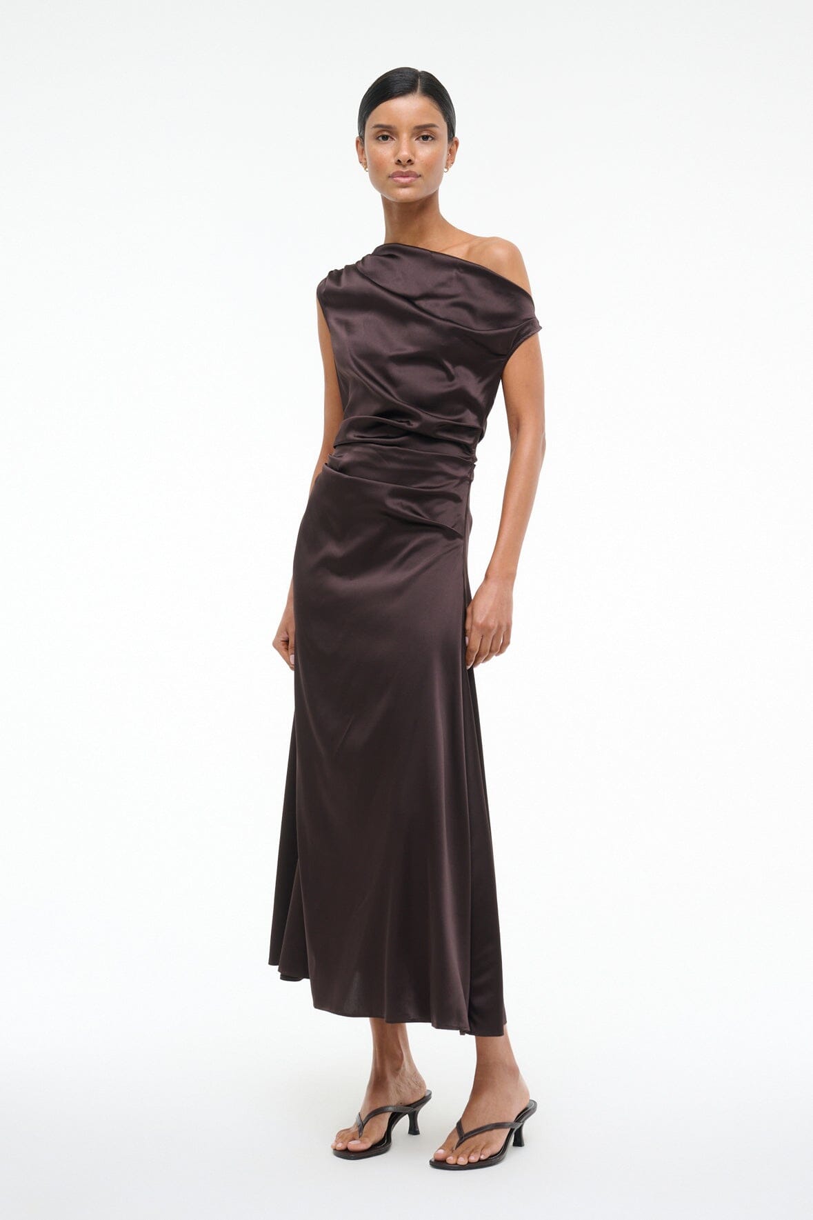 STAUD | Phare Silk Dress Earth