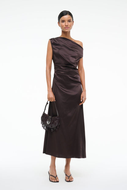STAUD | Phare Silk Dress Earth