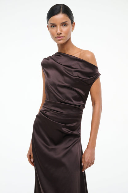 STAUD | Phare Silk Dress Earth