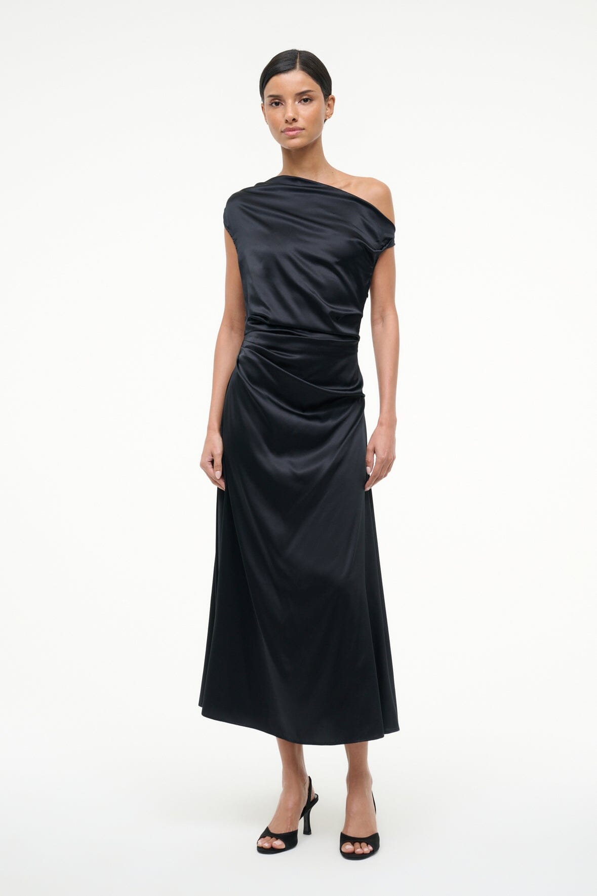STAUD | Phare Silk Dress Black