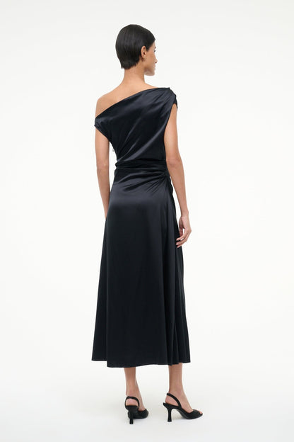 STAUD | Phare Silk Dress Black