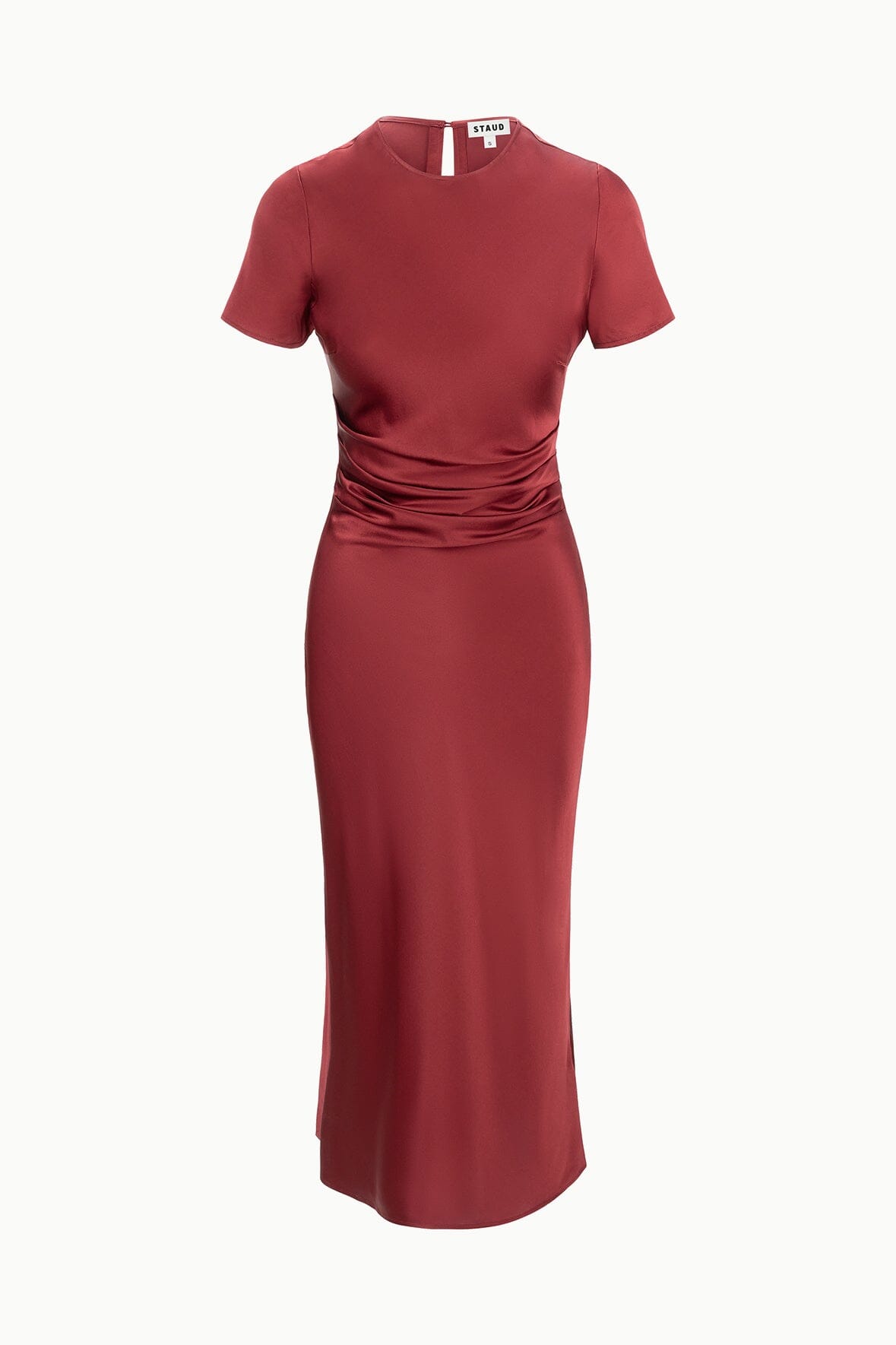 STAUD | Marcel Silk Dress Sangria