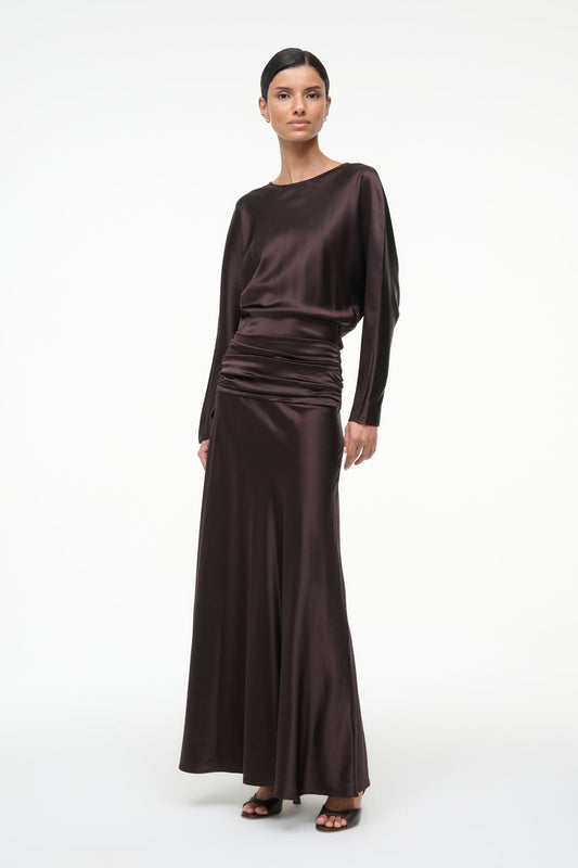 STAUD | Freda Silk Dress Earth
