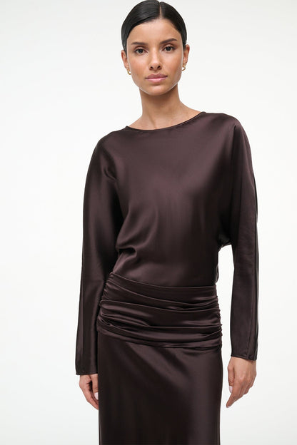 STAUD | Freda Silk Dress Earth