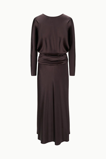 STAUD | Freda Silk Dress Earth