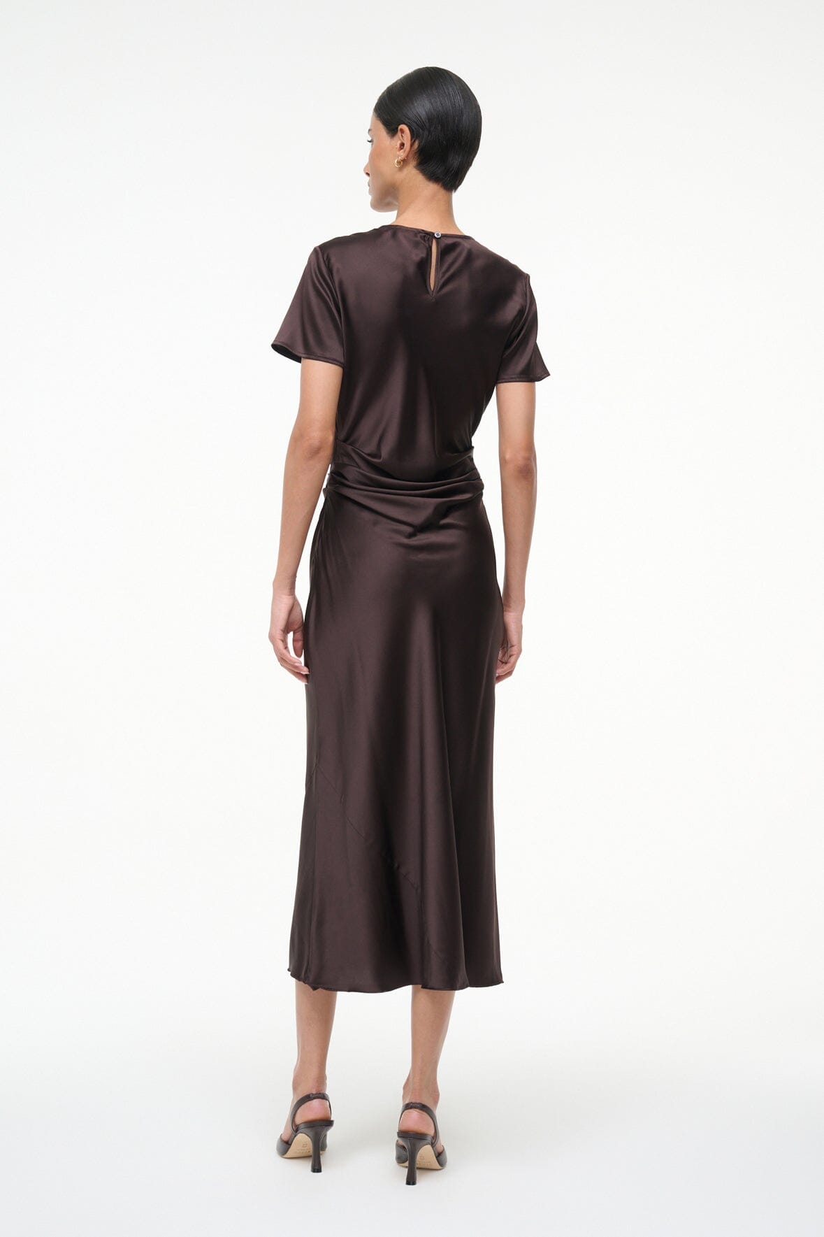 STAUD | Marcel Silk Dress Earth