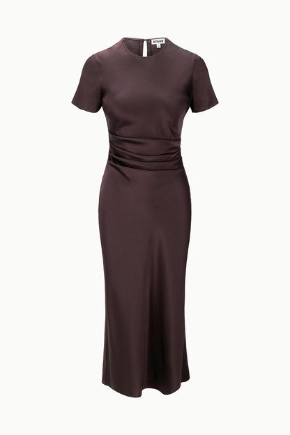 STAUD | Marcel Silk Dress Earth