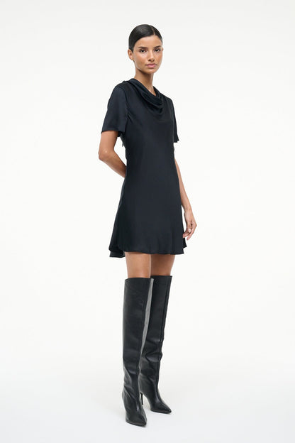 STAUD | Iris Silk Dress Black