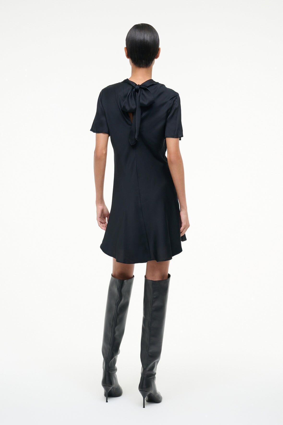 STAUD | Iris Silk Dress Black