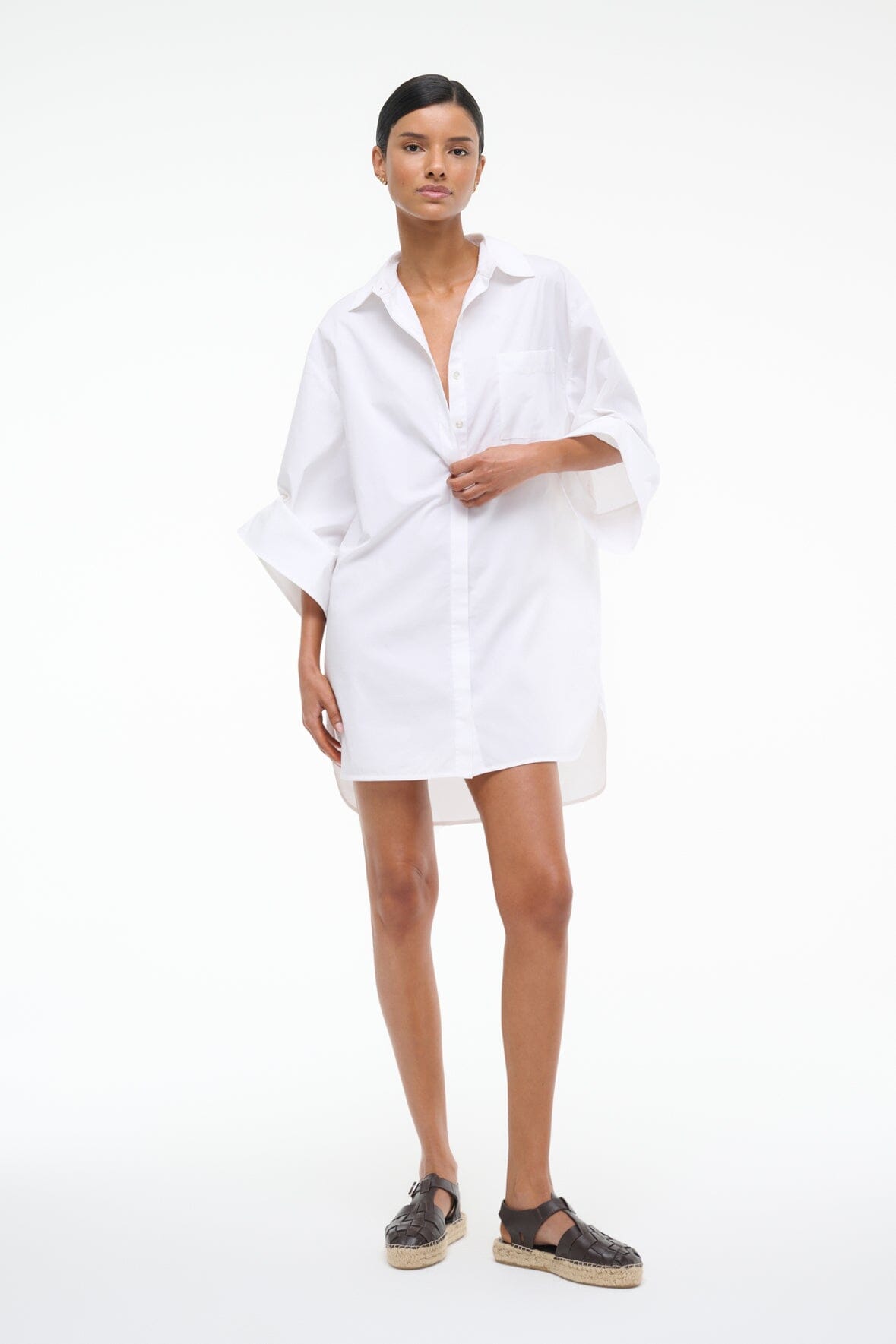 STAUD | Nico Dress White