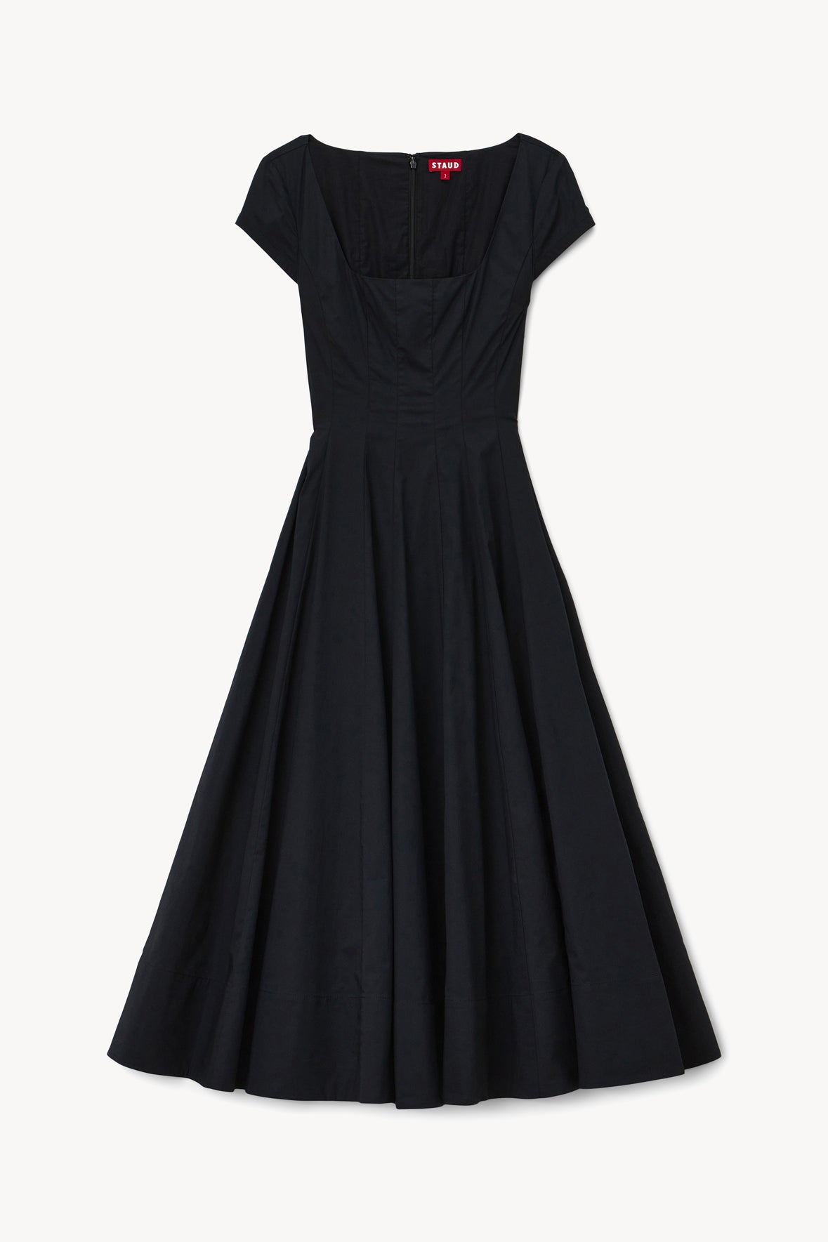 STAUD | Short Sleeve Wells Dress Black