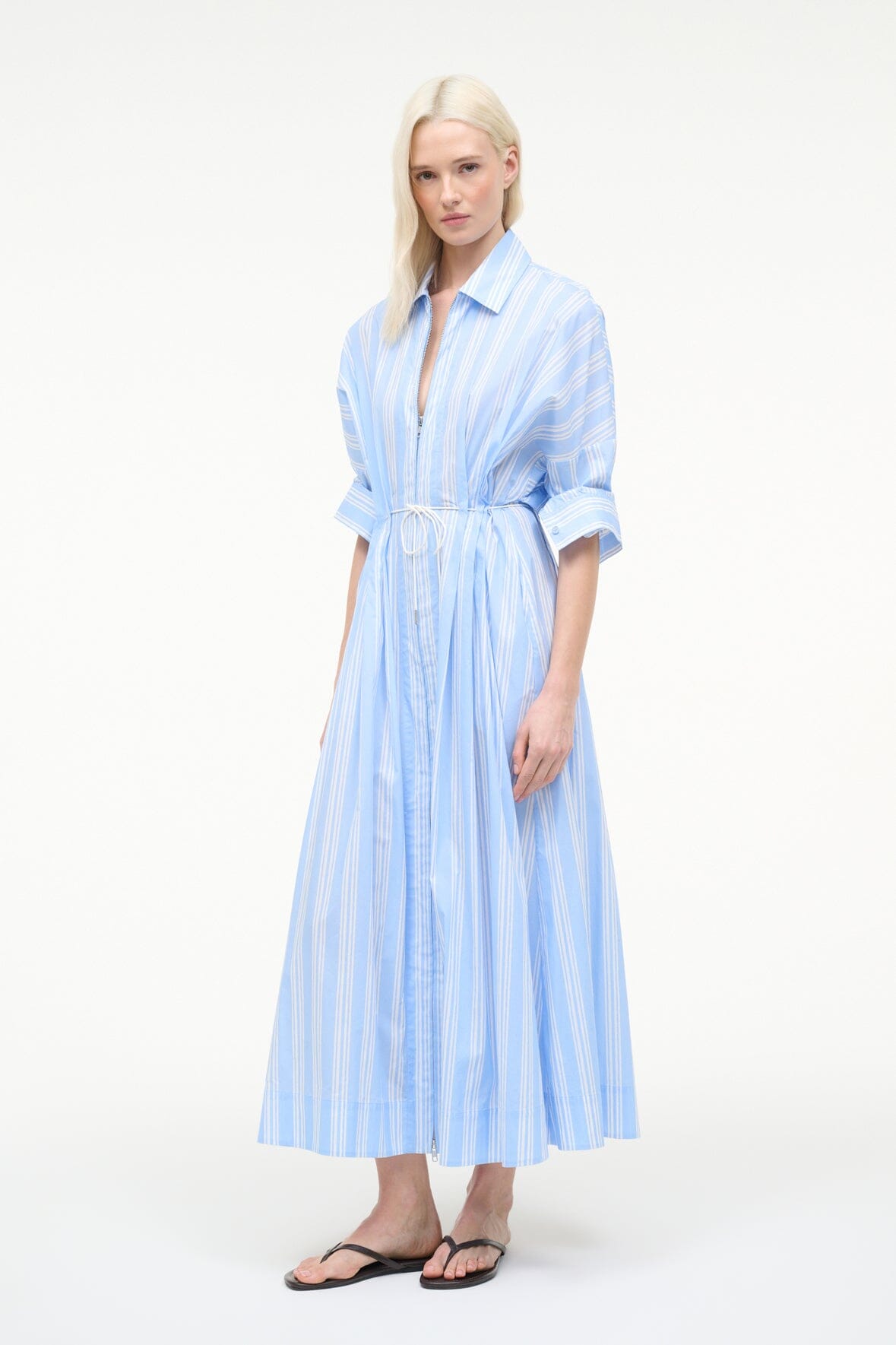 STAUD | Chi Midi Dress Ventura Stripe