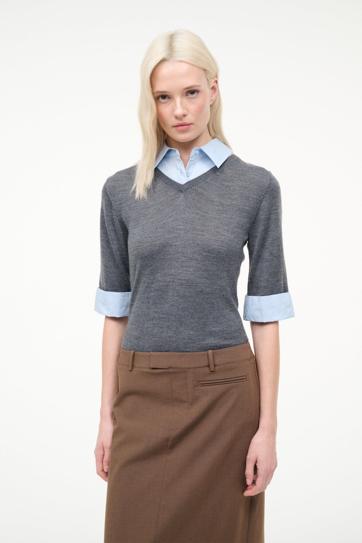 STAUD | Geo Dress Nutmeg Charcoal