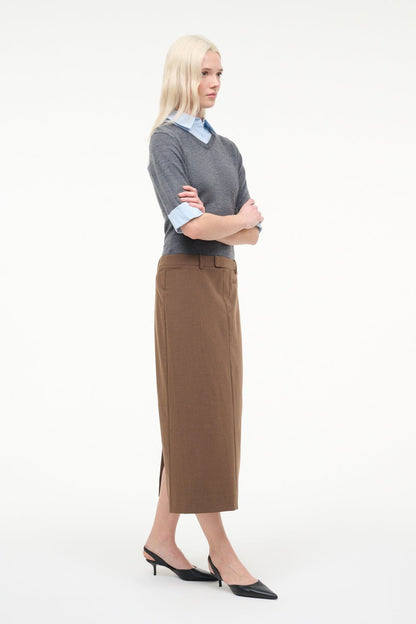 STAUD | Geo Dress Nutmeg Charcoal