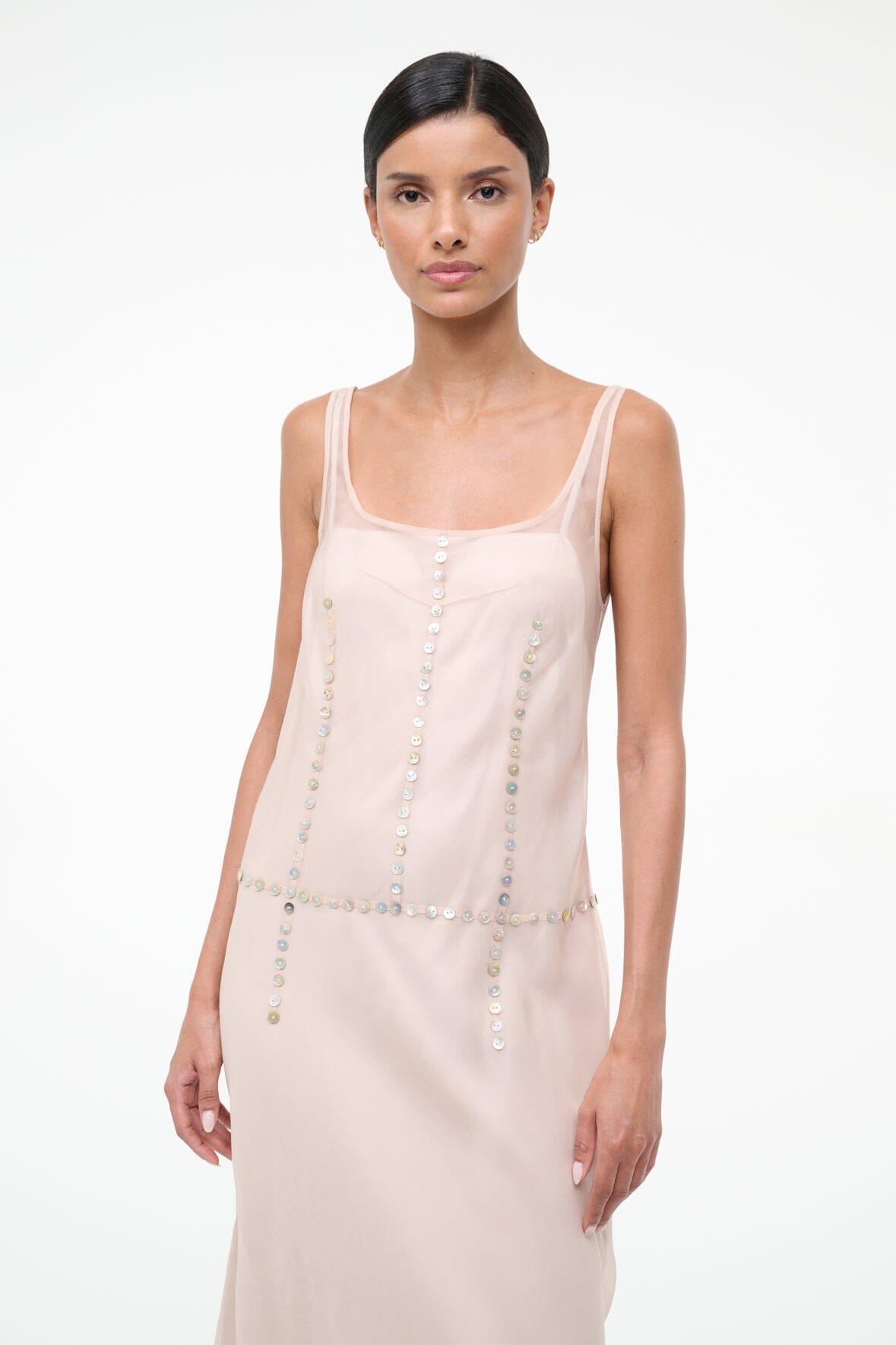STAUD | Greta Silk Dress Fawn