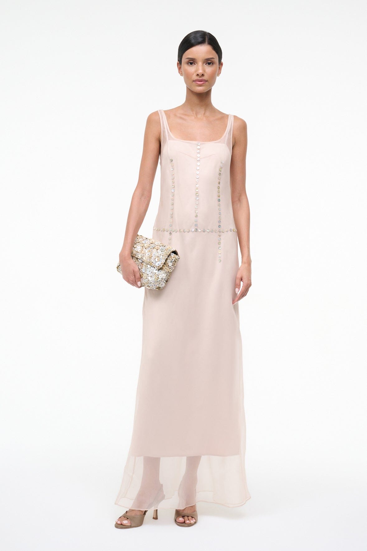 STAUD | Greta Silk Dress Fawn