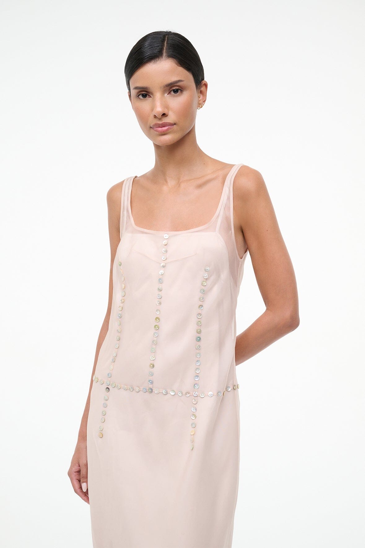 STAUD | Greta Silk Dress Fawn