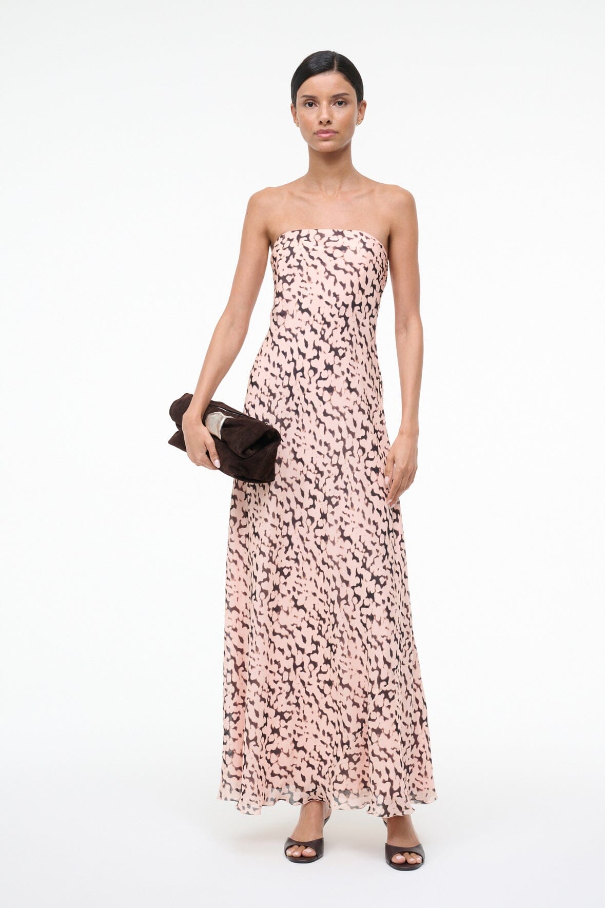 STAUD | Cassie Silk Dress Almond Black