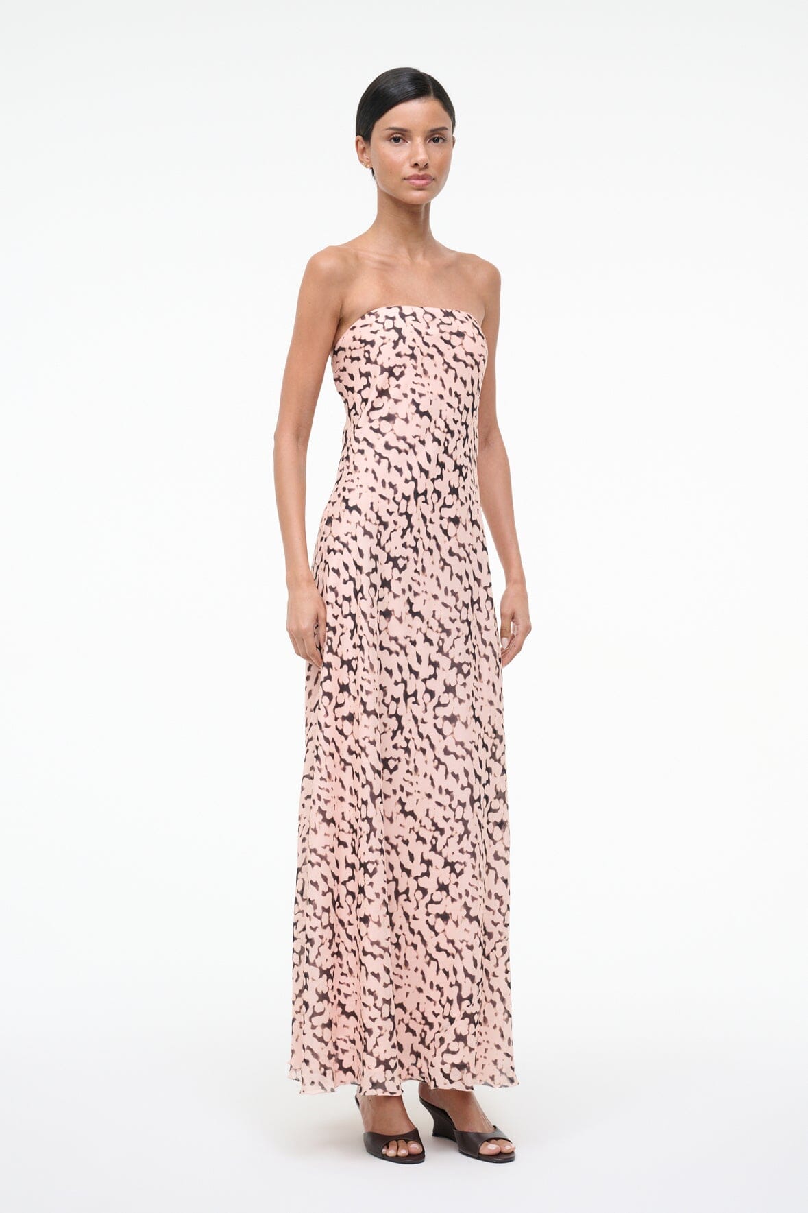 STAUD | Cassie Silk Dress Almond Black