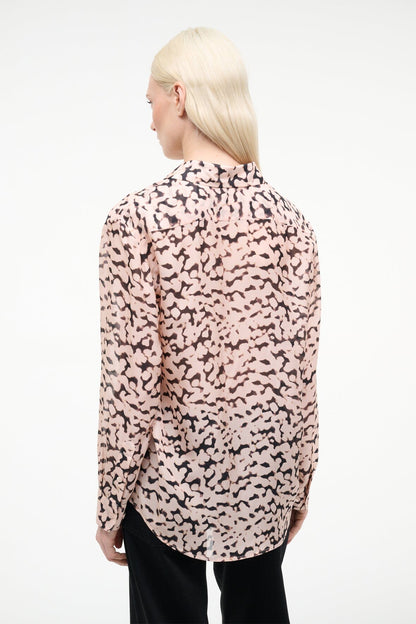 STAUD | Roxbury Silk Shirt Almond Black