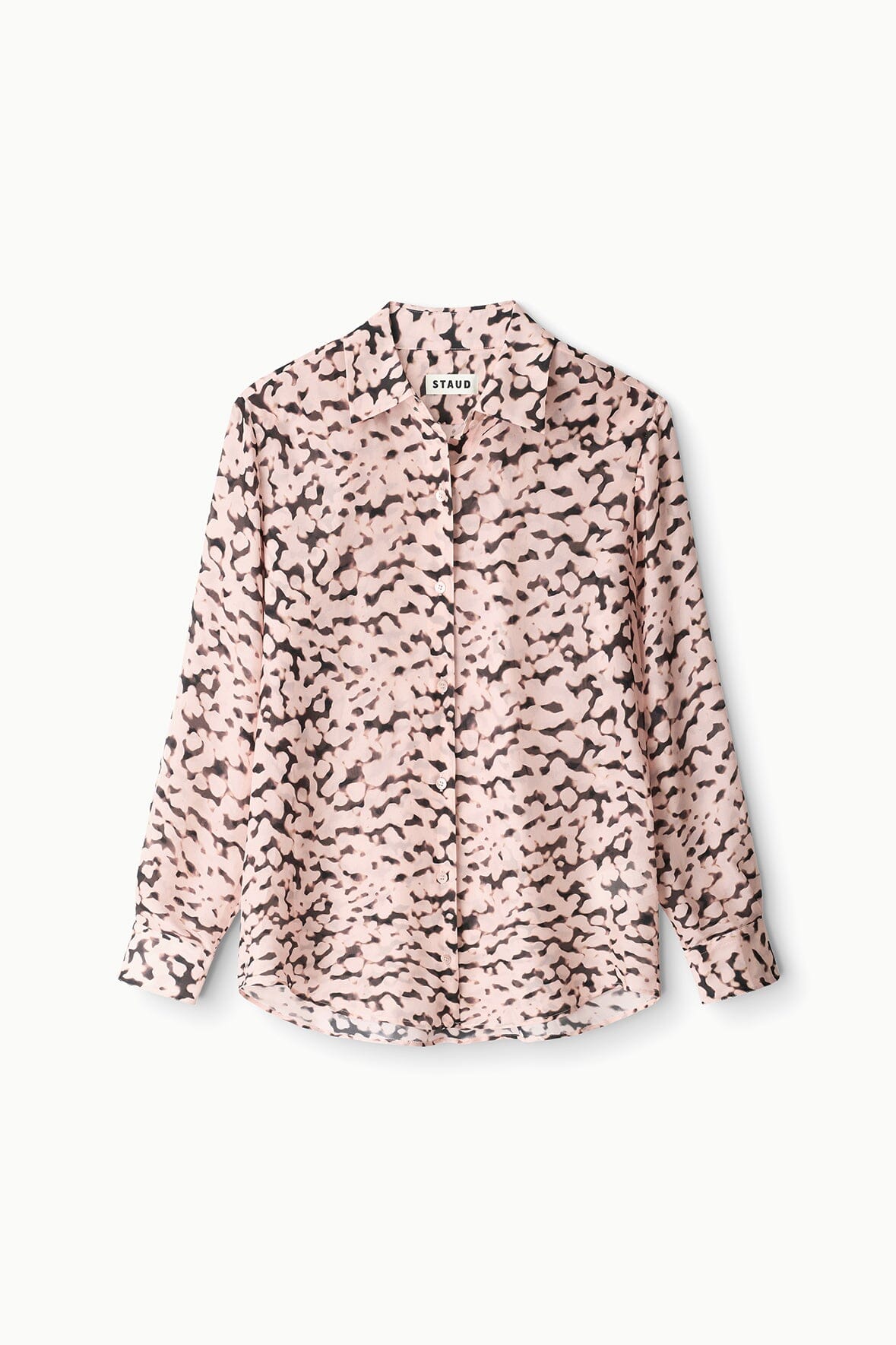 STAUD | Roxbury Silk Shirt Almond Black