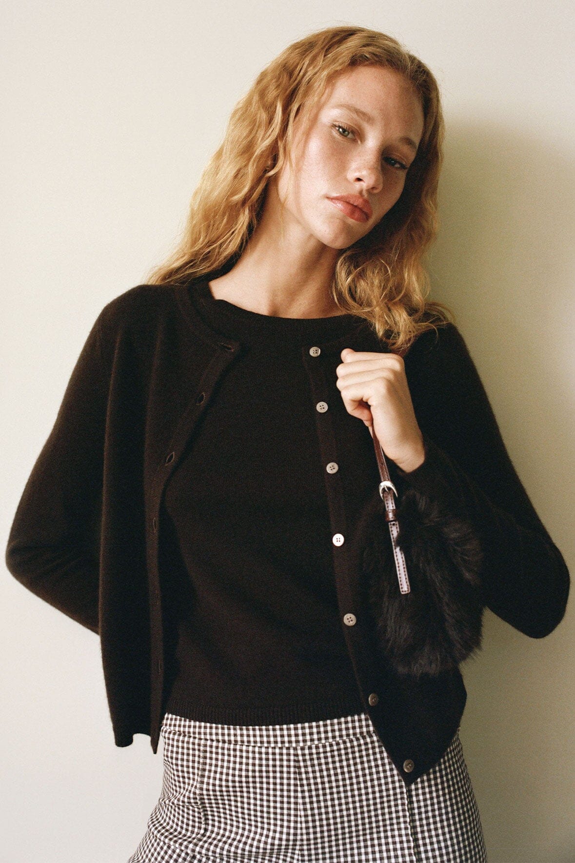 STAUD | Midnight Cashmere Cardigan Dark Chocolate