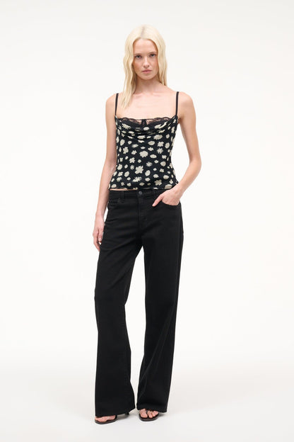 STAUD | Evangeline Top Onyx Ditsy