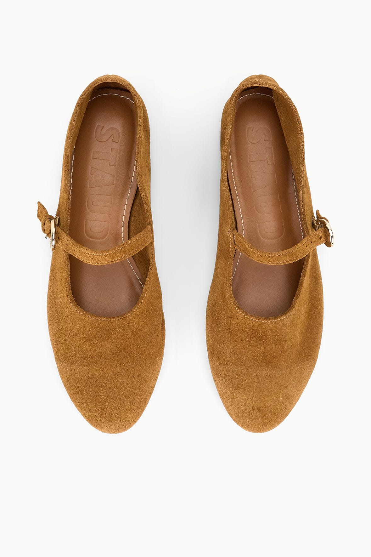 STAUD | Alba Mary Jane Ballet Flat Tan