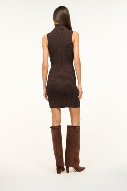 STAUD | Wally Foldover High Heel Boot Mahogany Suede