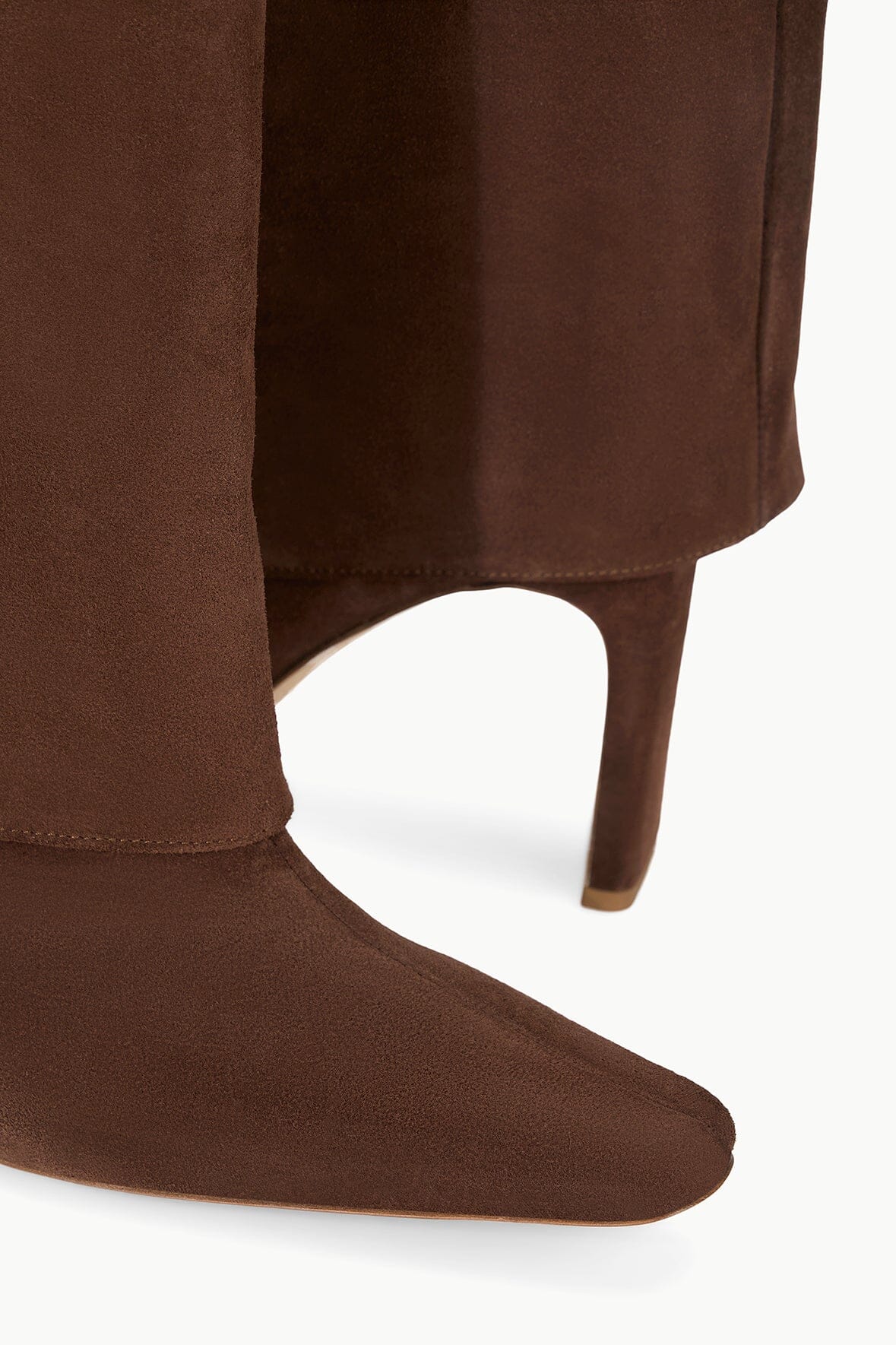 STAUD | Wally Foldover High Heel Boot Mahogany Suede