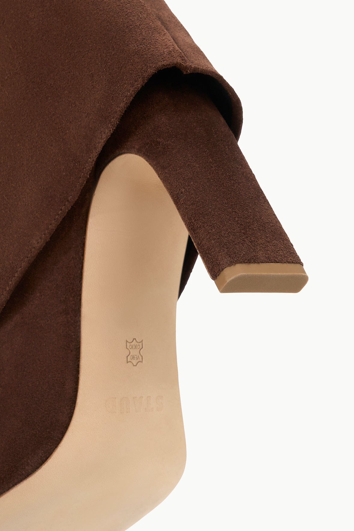 STAUD | Wally Foldover High Heel Boot Mahogany Suede