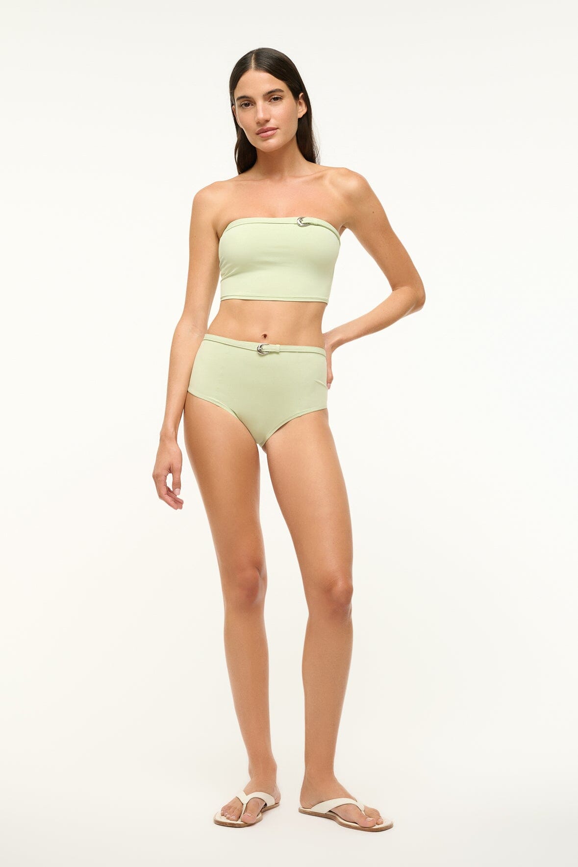 STAUD | Belted Wailea Bikini Bottom Pale Jade