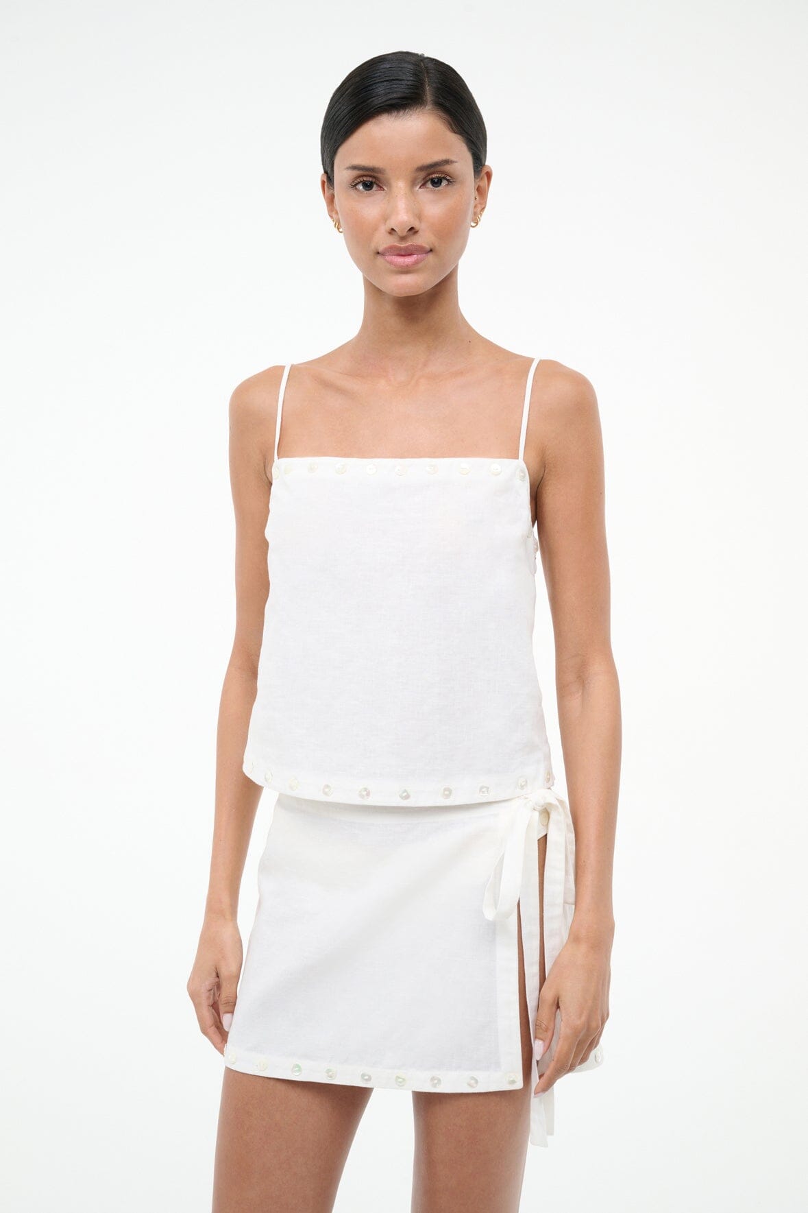 STAUD | Zandra Linen Skirt Ivory