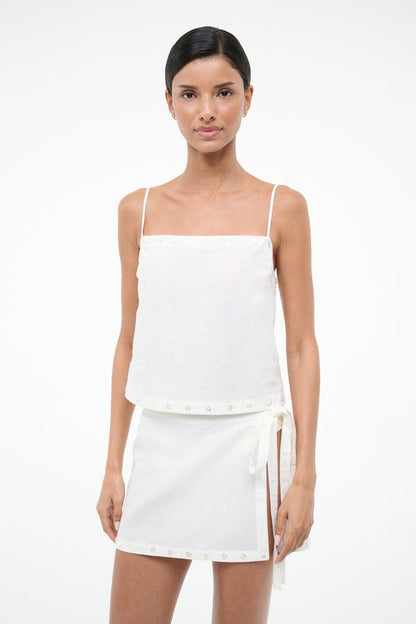 STAUD | Zandra Linen Skirt Ivory