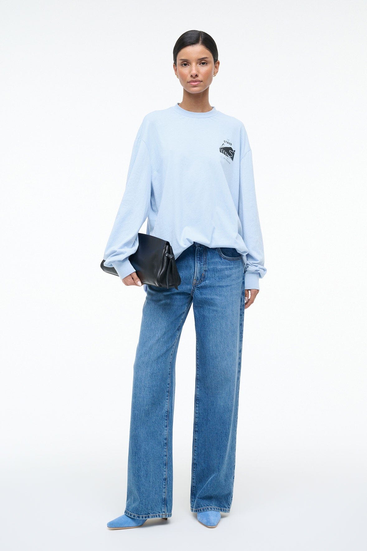 STAUD | St Regis Long Sleeve Tee Glacier