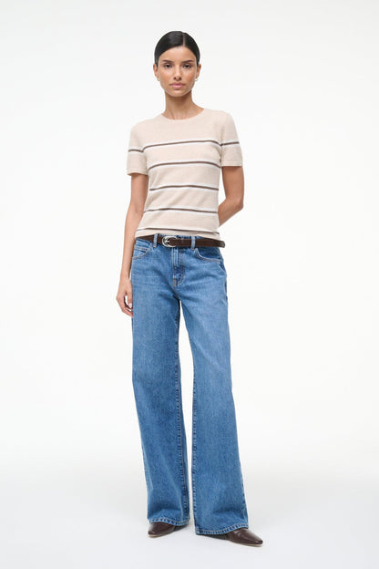STAUD | Easy Cashmere Tee Whisper Stripe
